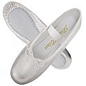 Dance Class Women's Silver Metallic Leather Upper Full Leather Sole Ballet Shoes